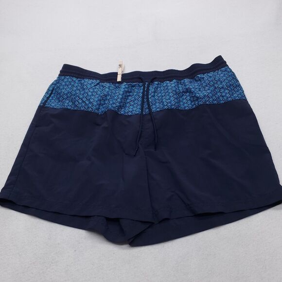 Caribbean Swimwear Drawstring Outdoor Swimming Trunks Mens Size XL Blue - Picture 2 of 8